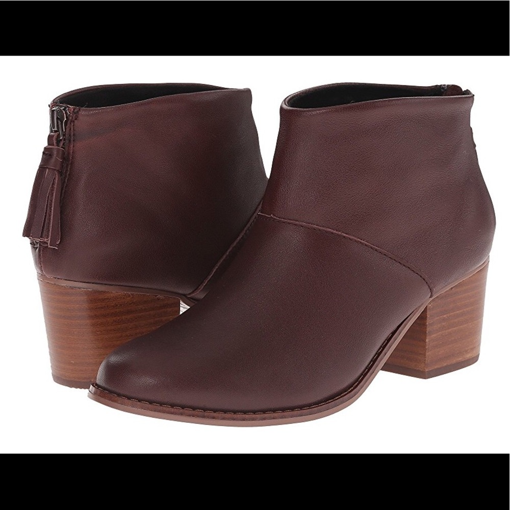 TOMS Leita Leather Bootie In Oxblood Size 10